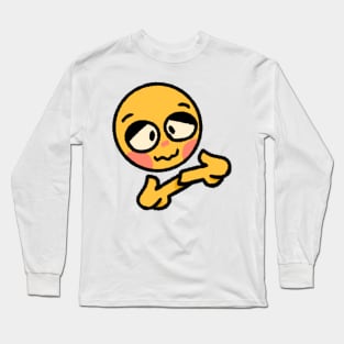 Cute nervous cursed emoji Long Sleeve T-Shirt